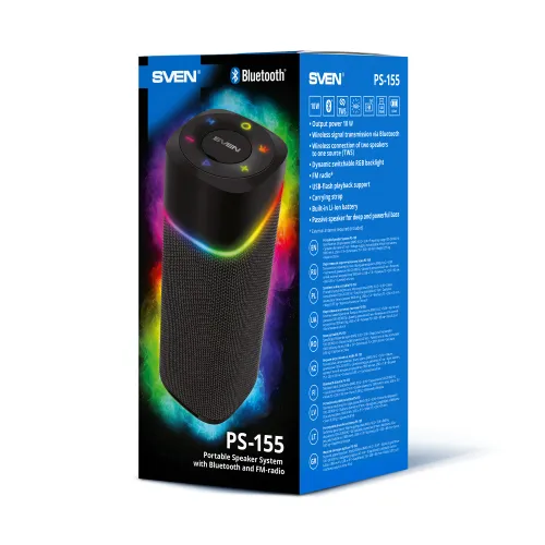 Głośnik Bluetooth Sven PS-155 10W Radio FM Czarny