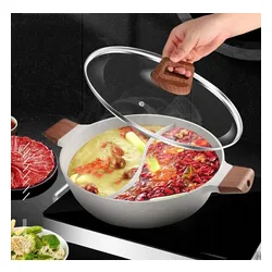 Garnek Dzielony Z Przegroda Dwukomorowy Chiński Fondue Non-Stick Hot Pot 30
