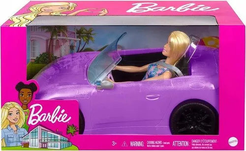 Lalka Barbie i fioletowy Kabriolet HBY29