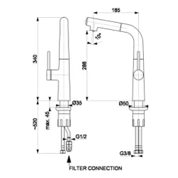 Bateria KFA Armatura Arura Mungo 6733-910-00 Chrom Mosiądz