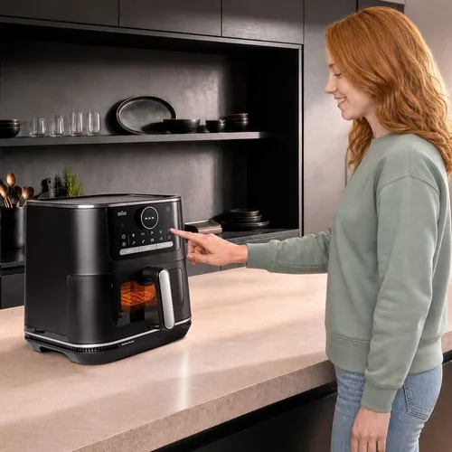 Air Fryer Frytkownica beztłuszczowa BRAUN MultiFry 7 HF7076BK 8l z okienkiem do obserwacji postępów gotowania