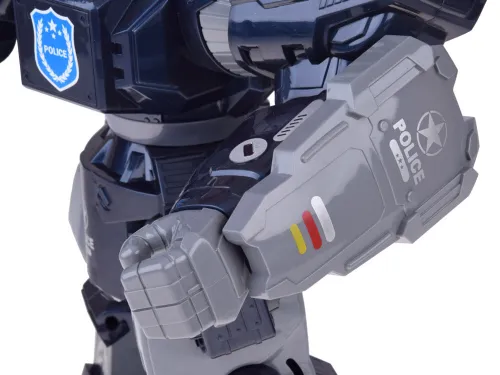 Zdalnie sterowany robot policyjny tańczy