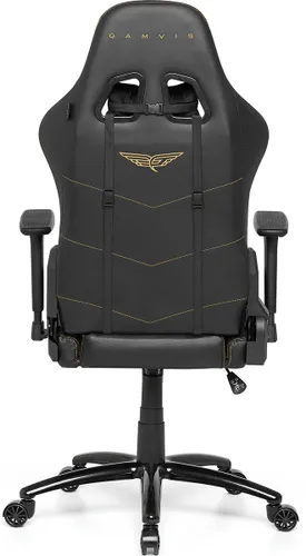 Fotel GAMVIS Phantom Large Pikowany Czarny (złote elementy)
