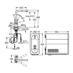 Bateria GROHE Blue Home 31539000 z filtrem Chrom