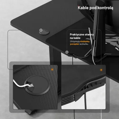 Biurko Diablo Chairs X-Tensio 1400 140cm Regulacja wysokości Czarny