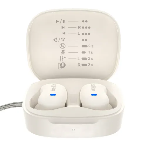 Słuchawki bezprzewodowe Belkin SoundForm Anywhere Douszne Bluetooth 5.4 Piaskowy