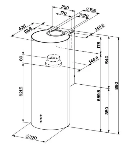Okap Faber Cylindra Plus BK Matt Czarny
