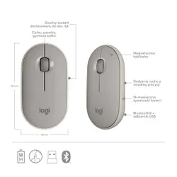 Myszka Logitech Pebble M350 Piaskowy