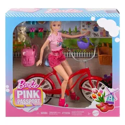 LALKA BARBIE PINK PASSPORT HOLANDIA lalka z rowerem + akcesoria HWJ00