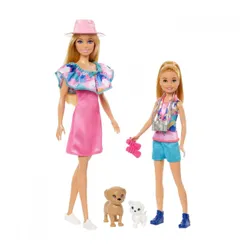 Mattel Zestaw lalek Barbie i Stacie z pieskami