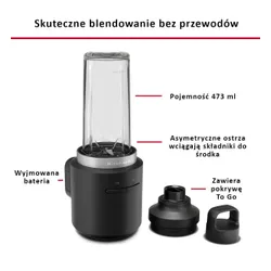 Blender personalny KITCHENAID 5KSBR200BM Bezprzewodowy