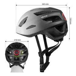 Kask rowerowy VAYOX Active VA0424WBM Biało-czarny MTB z lampką (rozmiar M)
