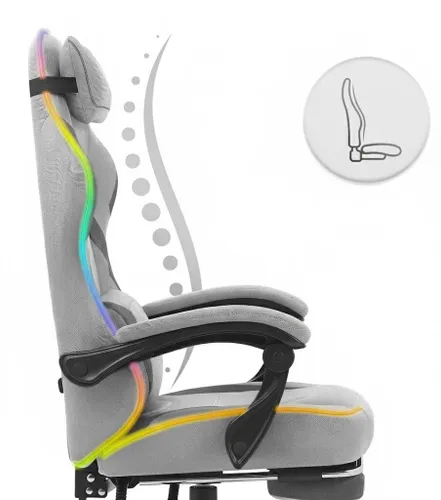 Fotel gamingowy CABRO C502 LED Szary