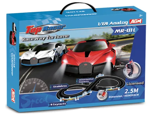 Tor wyścigowy samochodowy COIL zestaw autek tory wyścigowe licencja Bugatti 2.5m skala 1:64