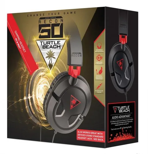 Słuchawki przewodowe z mikrofonem Turtle Beach Ear Force Recon 50 Nauszne Czarno-czerwony