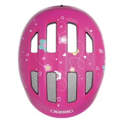 Kask rowerowy ABUS Smiley 3.0 Butterfly Ciemnoróżowy dla Dzieci (rozmiar M)
