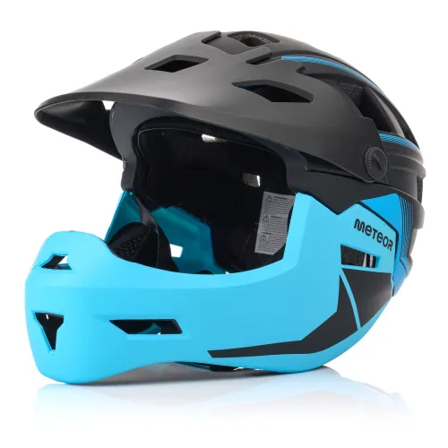 Kask rowerowy full-face METEOR Hydra L 58-61 cm czarny/niebieski