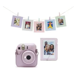 Aparat FUJIFILM Instax Mini 12 Fioletowy Pokrowiec + Album + Ramki + Sznurek + Klamerki
