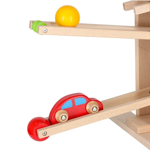 Drewniany Tor Kulkowy Samochodowy Kulodrom Zjeżdżalnia Piłek Montessori Xxl
