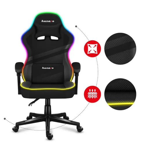 Fotel HUZARO Force 4.4 RGB Czarny