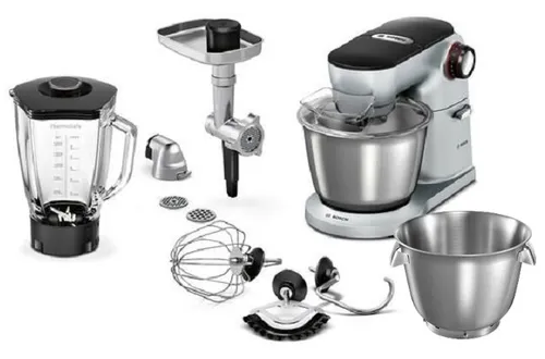 Robot kuchenny planetarny BOSCH MUM9B34S27 Optimum 1400W z blenderem kielichowym, maszynką do mięsa + misa BOSCH MUZ9ER1 do robotów Optimum MUM9