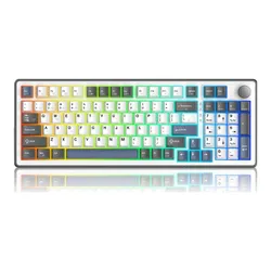 Klawiatura gamingowa White Shark Excalibur biała KTT Wine Red RGB Hot-Swap