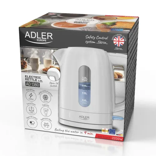 ADLER Strix AD 1380w 1 l - czajnik elektryczny bezprzewodowy plastikowy