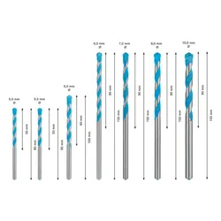 Zestaw wierteł 5/5,5/6/6/7/8/10mm, 7szt. Bosch EXPERT CYL-9 MultiConstruction