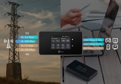 Router TP-LINK M8550 5G 2.4 / 5 / 6 GHz (TriBand), Gniazdo SIM