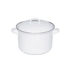 RIESS Classic Weiss 1 l - garnek emaliowany z pokrywką