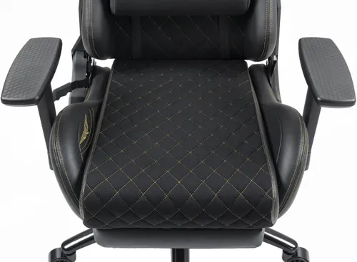 Fotel GAMVIS Phantom Large Czarny (złote elementy) + podnóżek