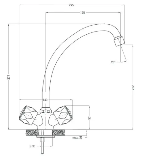 Bateria NEO Teno BON 060D Chrom Stal szlachetna