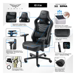 Fotel GAMVIS Elite 2.0 XL Basic Czarny