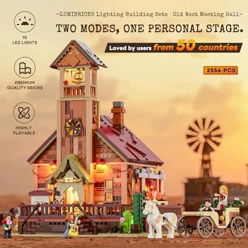 Klocki lumibricks western meeting hall 1800 szt z podświetleniem LED