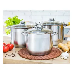 Garnki 6el zestaw dużych garnków 17/20/23l 7352