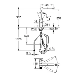 Bateria GROHE Blue Pure Minta 30590DC0 Stal nierdzewna