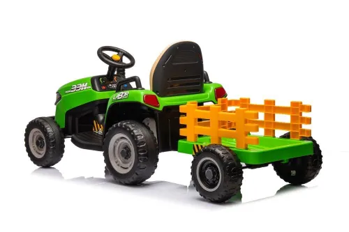 Traktorek Na Akumulator Dla Dziecka Bbh-030 Z Przyczepką Pilot Światła LED