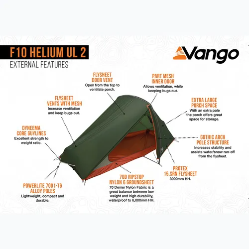 Namiot trekkingowy 1-osobowy Vango Helium UL 1 alpine green
