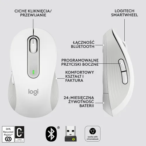 Myszka Logitech Signature M650 L - biały