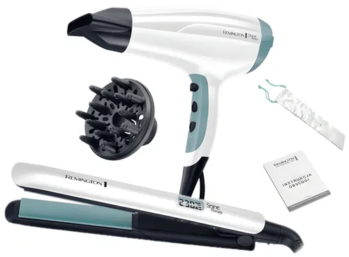 Prostownica REMINGTON Shine Therapy S8500GP 230 stopni + Suszarka do włosów D5216