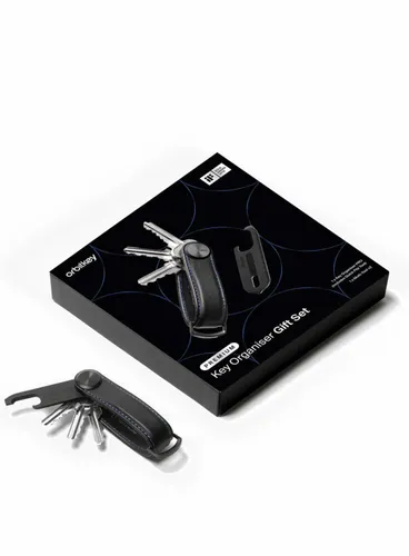 Zestaw Orbitkey - organizer do kluczy Pro + Multitool V2 - blackout / blue stitching