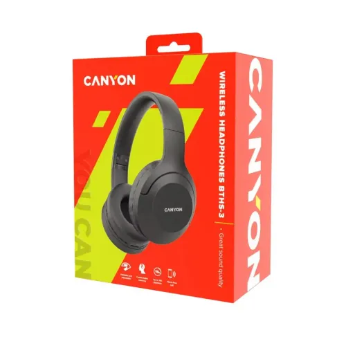 Słuchawki bezprzewodowe Canyon BTHS-3 Nauszne Bluetooth 5.1 Ciemnoszary