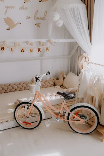 Rower dziecięcy SUN BABY Heart Bike 14 cali dla dziewczynki Morelowy
