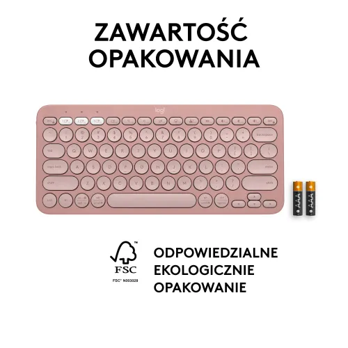 Klawiatura membranowa Logitech Pebble Keys 2 K380s - różowy