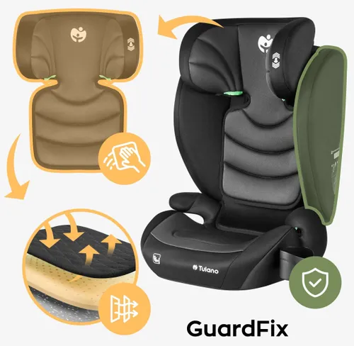 Fotelik samochodowy TULANO Joy 20 I-Size 100-150 cm (15-36 kg) Czarno-szary