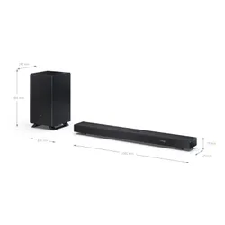 Soundbar SHARP HT-SBW55121 Czarny 5.1.2-kanałowy, Bezprzewodowy Subwoofer, HDMI eARC, Dolby Atmos, 4K, BT