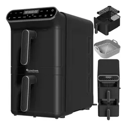 Air Fryer Frytkownica beztłuszczowa TURBOTRONIC TT-AF500D Czarny z podwójnym koszem