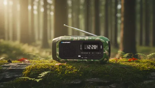 Radioodbiornik Blaupunkt ER20GC SURVIVAL Na korbkę, Solarne, Latarka, Powerbank, Radio FM Zielony