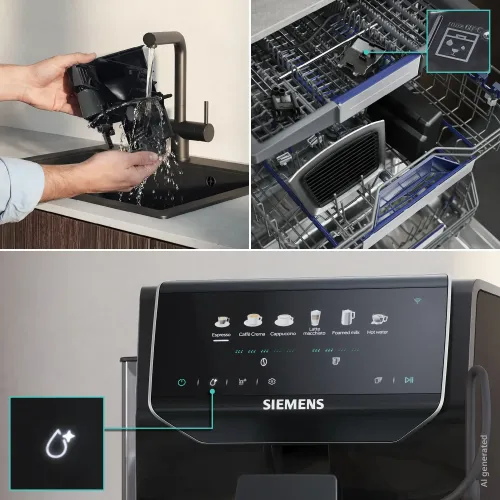 Ekspres Siemens EQ500 iAroma Piano Black TP551E19 Szerokość 26,5cm