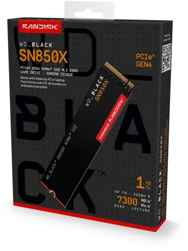 Dysk SSD WD Black SN850X 1TB PCIe Gen4 x4 Bez radiatora